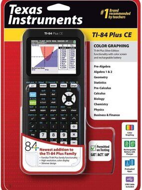 Graphing Calculator TI-84 Plus CE - Black, Renewed, High-Performance, Student